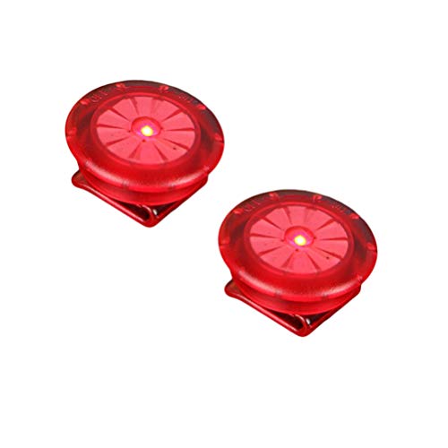 BESPORTBLE Luz de marcha nocturna mini LED brillante con clip, 2 unidades, luz roja de seguridad, multifuncional, para correr por la noche, camping, camino de noche, bicicleta, caminar, mascotas