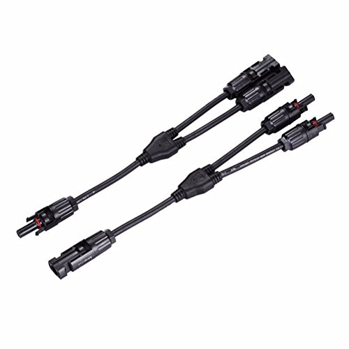 BESTONZON 2 Pcs Y Branch Conector de conector paralelo Conectores de cable del panel solar