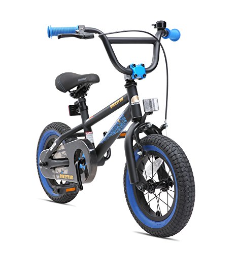 BIKESTAR Bicicleta Infantil para niños y niñas a Partir de 3 años | Bici 12 Pulgadas con Frenos | 12" Edición BMX Negro