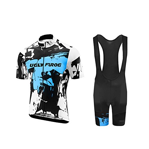 Burningbikewear UGLYFROG Wear Ciclismo Hombre Bicycle Maillots +Pantalones Cortos Set Manga Corta Verano Transpirable Secado Rápido Cycling Clothes