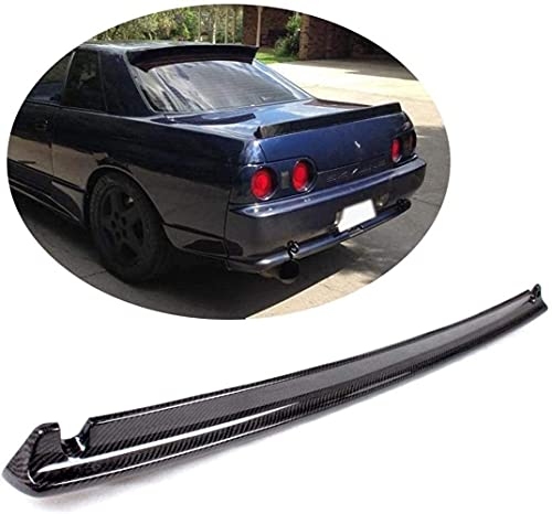 Buxcvo Alerón de Maletero Adecuado para Nissan R32 Skyline Nismo Bnr32 GTR 1989-1994 Fibra de Carbono CF Tapa de Puerta Trasera Highkick Spoiler Wing Lip