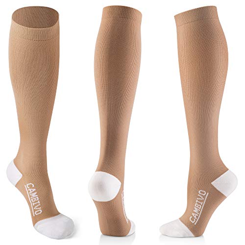 CAMBIVO Calcetines de Compresion Mujer (3 Pares), Medias de Calcetines Hombre, Calcetines Compresivos para Correr, Running, Ciclismo, Deporte, Futbol, Vuelo