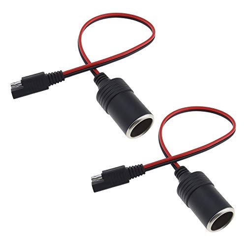 Cargador para encendedor de coche, 2 unidades, cable adaptador rápido, extensión 28 cm, 14 AWG