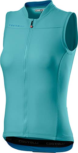 CASTELLI Anima 3 Sleeveless Camiseta, Celeste/Marine Blue, S para Mujer