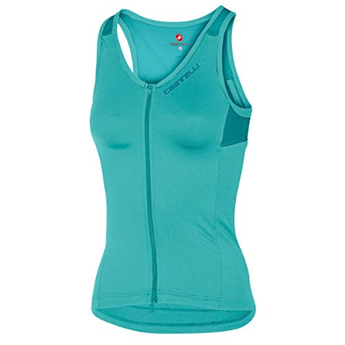 CASTELLI Solare Top Sujetador Deportivo Mujer, Mujer, Sujetador Deportivo, 4517064-468, Azul Turquesa/Azul Marino, S