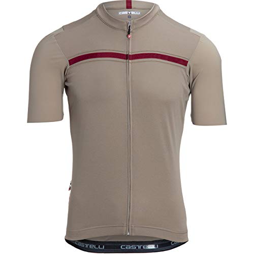 CASTELLI Unlimited Jersey Camiseta, Dark Sand/Bordeaux, XXL para Hombre