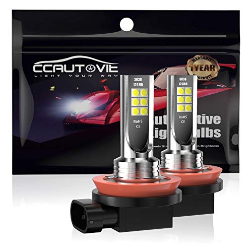 CCAUTOVIE Bombilla LED Antiniebla Coche H11/H8 para Luces Antiniebla Circulación Diurna DRL 60W 6000K Blanco