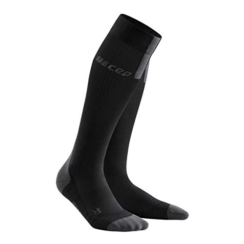 CEP - Calcetines Run Socks 3.0 para hombre | Medias de compresión con un trazado de presión preciso., Hombre, WP50X, negro y gris oscuro, V