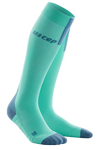 CEP Run Socks 3.0 para hombre | Medias de compresión con trazado preciso de presión en menta/gris, talla IV