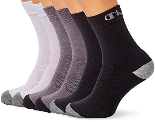 Champion Performance Crew Calcetines de deporte, Multicolor (Noir/Blanc/Gris Foncé 8lw), 39/42 (Pack de 6) para Hombre