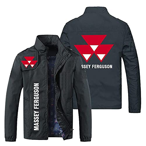 Chaquetas De Hombres Chaquetas Ligeras - Massey Ferguson Coat Casual Soporte De Ocio Cuello Chaquetas Zipetes Zaletas A Prueba De Viento Al Aire Libre - Adolescentes Regalos C-3X-Large