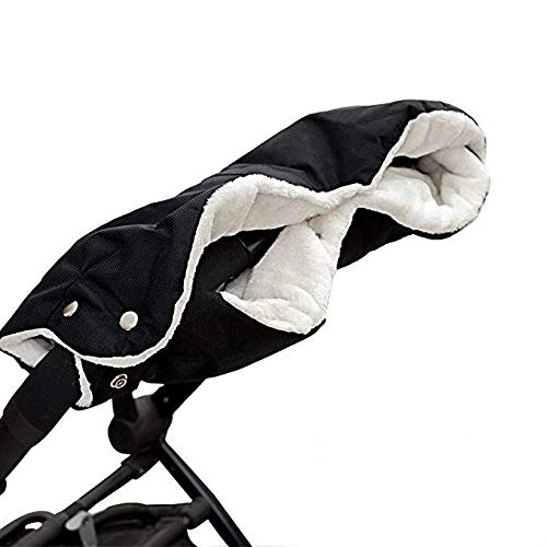 Cozywind Manoplas Carrito Bebe,Impermeables Guantes de Silla de Paseo para Invierno, Universal, Negro