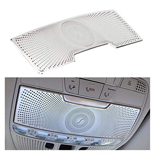 Cubierta de luz de lectura de metal para Mercedes Benz Clase C W205 GLC Accesorios de coche Interior Techo lámpara Marcos Trim Decoración (Plata)