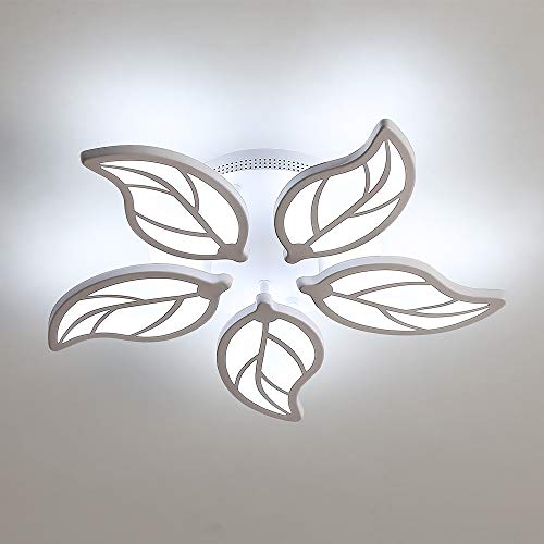 DAXGD Lámpara moderna de LED, 60W plafón de LED acrílico blanco que deja luz artística para dormitorio, comedor, 6500K luz blanca fría