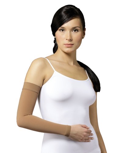 DELUXE COMPRESIÓN MANGA CCL 2 (23-32 mmHg), KKL 2 Arm Ganglios linfáticos Apoyo nach MASTECTOMÍA, Media brazo, Puños de brazo - beige, XXL