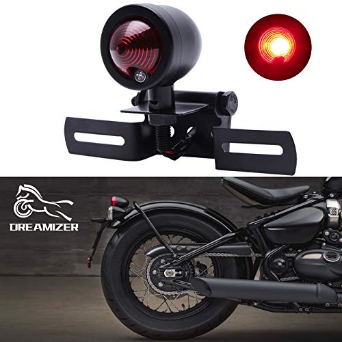 DREAMIZER 12V Luz de Freno de Motocicleta, Rojo Moto LED Luces Traseras para Bobber Chopper Cruiser Dyna Glide Sportster