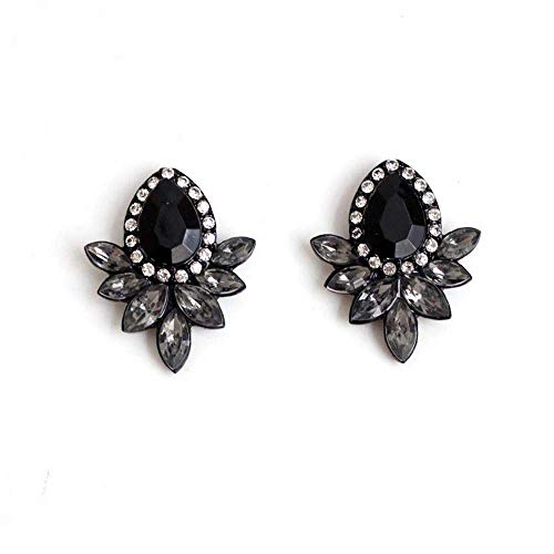 E-Z Elegante Simplicidad Idea de Regalo para Las Mujeres Revistas de Moda Blanco Y Negro Taladro de Agua Multi Nivel Brillo Loto Oreja Pendientes Pendientes