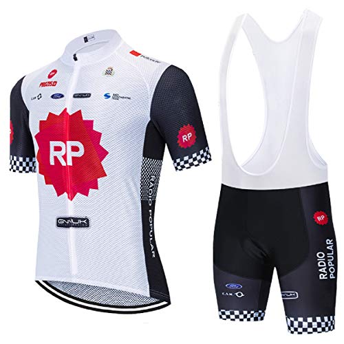 EIDKWTR Maillot Ciclismo Hombre, Ropa Ciclismo y Culotte Ciclismo con Culotte Pantalones Acolchado 5D para Deportes al Aire Libre Ciclo Bicicleta