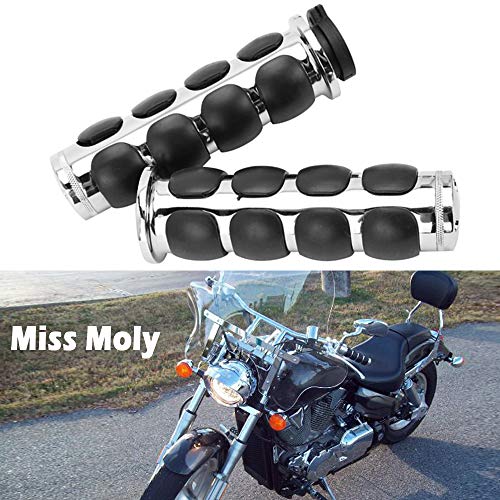 Empuñaduras de Motocicleta de 25mm, Puños de manillar Para Sportster Dyna Softail Vulcan Shadow Road Star (#2-Cromo)