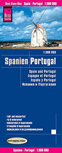 España & Portugal 1:900.000 mapa de carreteras impermeable. Reise Know-How.