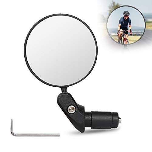 Espejo Retrovisor de Bicicleta, 360° Adjustable para Bicicleta Manillar, HD Gran Angular Espejos Retrovisores de Bicicleta de 17,4- 22 mm, para Carretera Montaña, Bicicleta Plegables, Urbanas