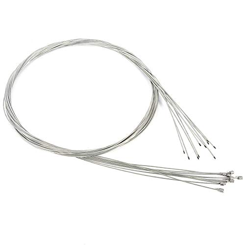 Fdit Lote de 10 Cables de Marchas, 2m, Acero Inoxidable, Cable de Palanca de Cambios para Bicicleta