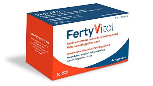FertyVital | Complemento Alimenticio para Mejorar el Tono Vital Con Magnesio, Vitamina B6, Lactium, Extracto de Grifonia y Azafrán | Pre Embarazo | 30 Cápsulas