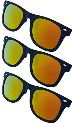 Go Optical - Gafas de sol polarizadas estilo farer con clip, 3 unidades, color naranja