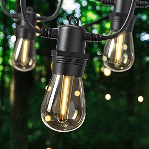 Guirnalda Luces Exterior 31m, GlobaLink S14 Cadena de Luces LED Conectable 102ft con 30+2 Bombillas IP65 Impermeable, Energía Ahorrada para Decorar Fiesta Navidad Boda en Jardín Patio-Blanco Cálido