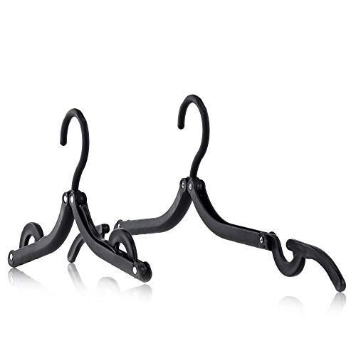 Hangerworld 6 Perchas 40cm Plástico Negro Plegables para Viajes y Camping Portátil Ahorra Espacio