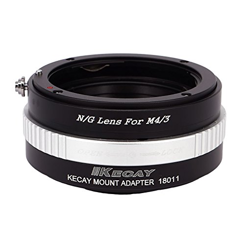 KECAY Adaptar Lentes para Nikon (G) DX AFS Mount a Cámaras Micro 4/3 M4/3 Compatible con Panasonic G10 GX1 GH1 GF1 GF2 GF3 GF5 Compatible con Olympus Pen E-PL1 PL2 PL3 E-P2 E-P3 E-M5 E-M10 N/G-M4/3