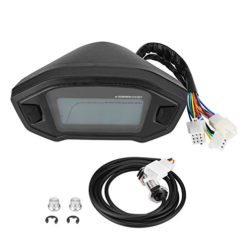 Keenso universal DC 12V, velocímetro LCD digital en color para motocicleta, odómetro, sensor de velocidad