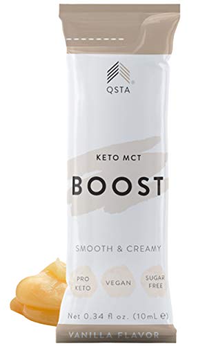 Keto Plus Actives BOOST (Pack 15) - Snack Rapido Keto Light o Low-Carb, Aceite MCT C8, Sabor Vainilla, 100% Vegano, Sin Azucares o Aditivos + Servicio de Personalización