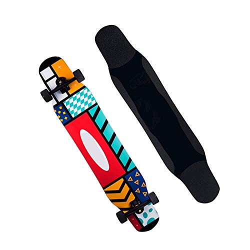 KHUY 42 Pulgadas Longboards Completos Adulto Downhill Dancing Skate Cruiser Premium Skateboards 8 Capa Maple Deck Long Board Skateboard para Niños Niño Chica Niia Principiantes (Color : Style C)