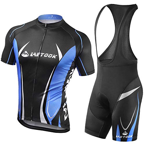 Letook Maillots de Ciclismo Hombres Conjunto de Ropa para Ciclismo Camiseta y Culotte Bici S