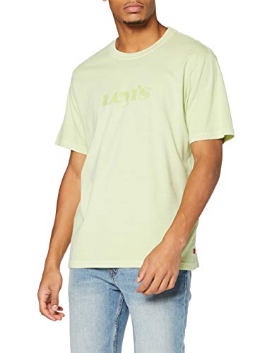 Levi's Sleeved Relaxed Fit tee T-Shirt, Short Sleevenl Mv Logo Garment Dye Shadow Lime, XS para Hombre