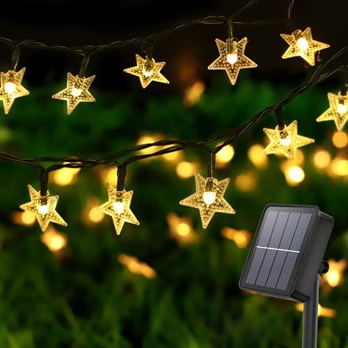 Litogo Guirnaldas Luces Exterior Solar, 8 Modos Luces Solares Led Exterior Jardin 12m 120 Led Guirnaldas Luces Estrellas Solares, Cadena de Luces Decoracion para Navidad, Fiesta, Boda, Patio, Jardin