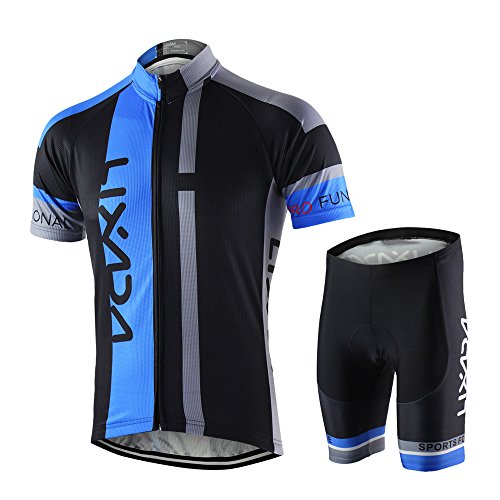 Lixada Maillots de Ciclismo Hombres Camiseta y Pantalones Cortos de Ciclismo Conjunto de Ropa Para Ciclismo Al Aire Libre