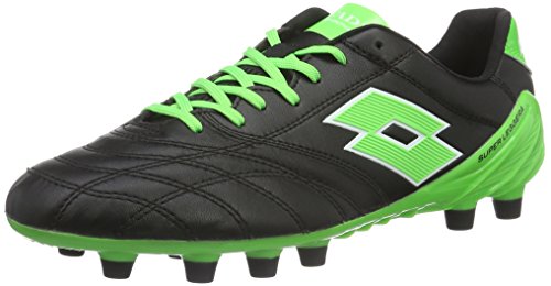 Lotto Stadio 100 FG, Botas de Fútbol Hombre, Negro / Verde (Blk / Mint Fl), 42 EU