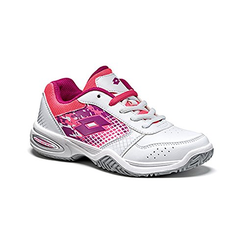 Lotto T-Strike IV Jr L, Zapatillas de Tenis Unisex niño, Blanco (Wht/PRP Jam 020), 39 EU