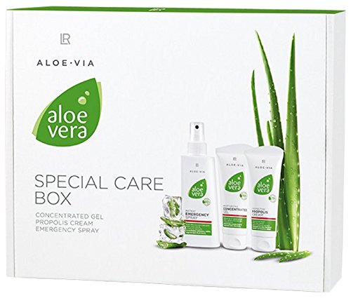 LR Aloe Via Aloe Vera especial de cuidado Box (Gel concentrado, propolis, de color crema, emergencia Spray)