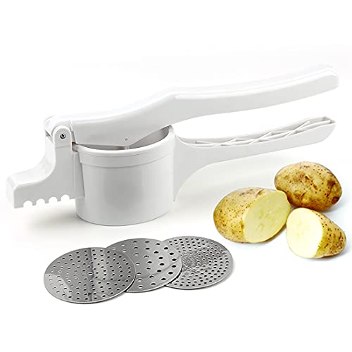 LT&NT Machacador De Patatas Potato Master ABS Potato Mashers, Patata Mashers Fruit Aplicar a la Comida de los bebés Master para Las Papas de puré de Patatas Mermelada Verduras y Frutas Blancos