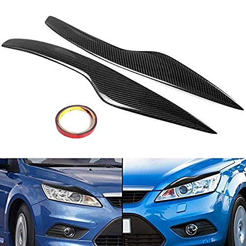 Luces de Coche decoración Coche Fibra de Carbono Faro ceja Cubierta embellecedor Cabeza lámpara Pegatina,para   Ford,para   Focus MK2,para   Estiramiento Facial 2008 2009 2010