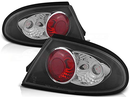 Luces traseras compatibles con Mazda 323F Ba 1994 1995 1996 1997 1998 BR-1866 1 par del lado del conductor y del pasajero juego completo de luz trasera de montaje de lámpara trasera negra