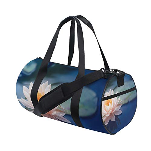 LUPINZ - Bolsa para Raqueta de Tenis de Mesa, diseño de Flor de Loto en Estanque, Bolsa de Gimnasio, Bolsa de Deporte, Bolsa de Viaje