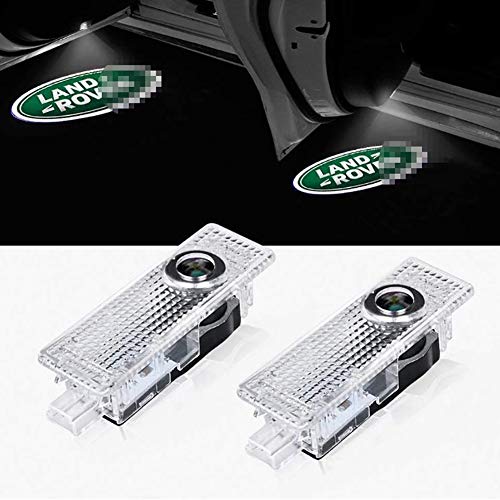 Luz de bienvenida de la puerta del coche 4PCS proyectores, Puerta Sombra de proyección de luz fantasma Cortesía Logo Lámparas for Land Rover Range Rover Discovery 3 4 Freelander 2