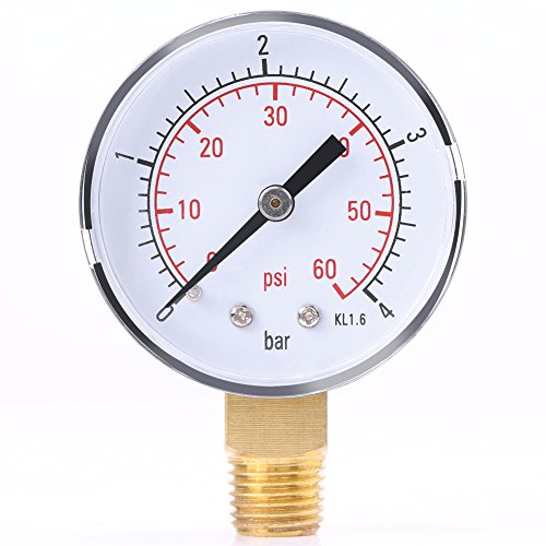 Manómetro de presión de combustible para combustible, aire, aceite o agua 0-4bar / 0-60psi NPT, mini manómetro de presión de 1 pieza