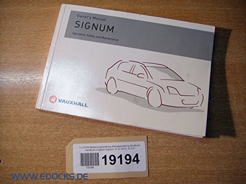 Manual de instrucciones instrucciones Bord libro Inglés Signum Opel