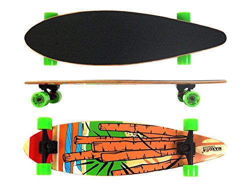 MAXOfit Tabla Larga - Longboard 05 Cartoon, 84 cm, 7 Capas del Arce, Drop Down