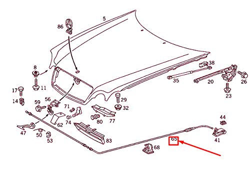 MB CLK C208 A208880005964 - Cable de liberación para capó del motor